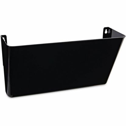 Universal Wall File Pockets, Plastic, Letter Size, 13" x 4.13" x 7" , Black 1