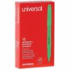 Universal Pocket Highlighters, Fluorescent Green Ink, Chisel Tip, Green Barrel, Dozen 2