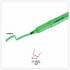 Universal Pocket Highlighters, Fluorescent Green Ink, Chisel Tip, Green Barrel, Dozen 5