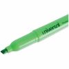 Universal Pocket Highlighters, Fluorescent Green Ink, Chisel Tip, Green Barrel, Dozen 6