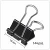Universal Binder Clip Zip-Seal Bag Value Pack, Small, Black/Silver, 144/Pack 5
