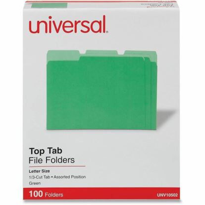 Universal 1/3 Tab Cut Letter Top Tab File Folder 1