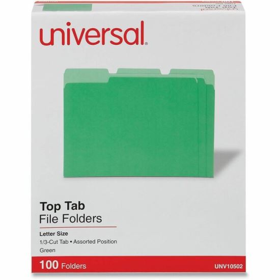 Universal 1/3 Tab Cut Letter Top Tab File Folder 1