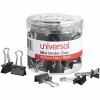 Universal Binder Clips with Storage Tub, Mini, Black/Silver, 60/Pack 2