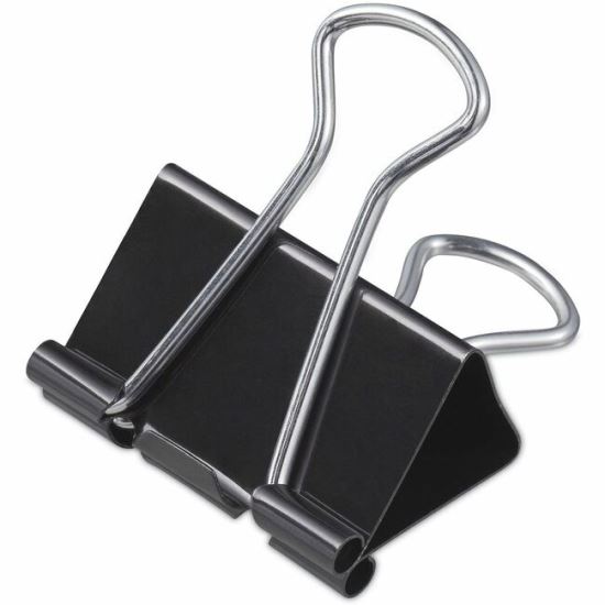 Universal Binder Clips with Storage Tub, Medium, Black/Silver, 24/Pack 1
