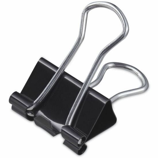 Universal Binder Clips with Storage Tub, Small, Black/Silver, 40/Pack 1