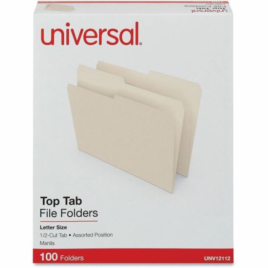 Universal 1/2 Tab Cut Letter Top Tab File Folder 1
