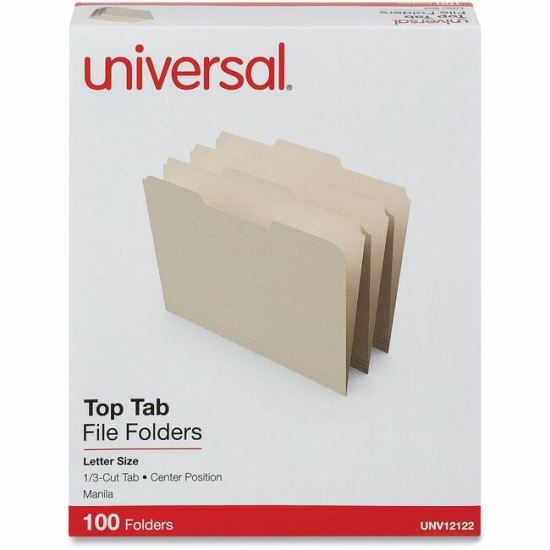 Universal 1/3 Tab Cut Letter Top Tab File Folder 1