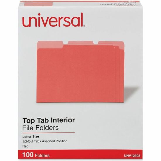 Universal 1/3 Tab Cut Letter Top Tab File Folder 1
