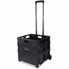 Universal Collapsible Mobile Storage Crate, Plastic, 18.25 x 15 x 18.25 to 39.37, Black 1