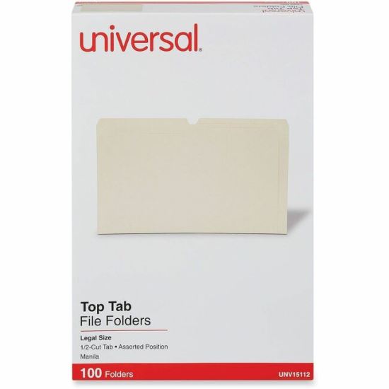 Universal 1/2 Tab Cut Legal Top Tab File Folder 1