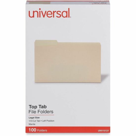 Universal 1/3 Tab Cut Legal Top Tab File Folder 1
