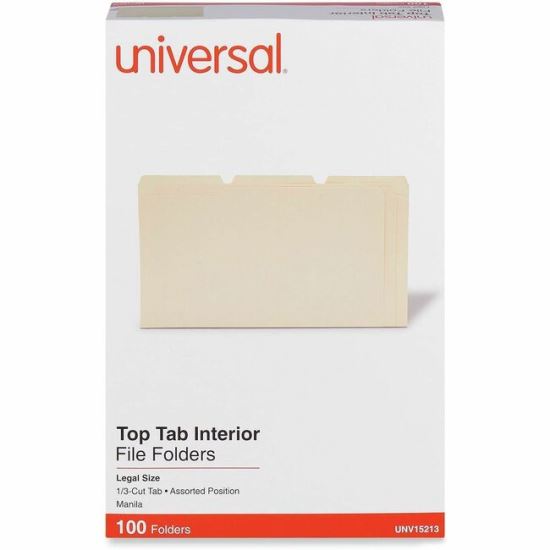 Universal 1/3 Tab Cut Legal Top Tab File Folder 1