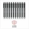 Universal Ballpoint Pen, Retractable, Fine 0.7 mm, Black Ink, Black Barrel, Dozen 5