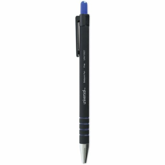 Universal Ballpoint Pen, Retractable, Fine 0.7 mm, Blue Ink, Blue Barrel, Dozen 1