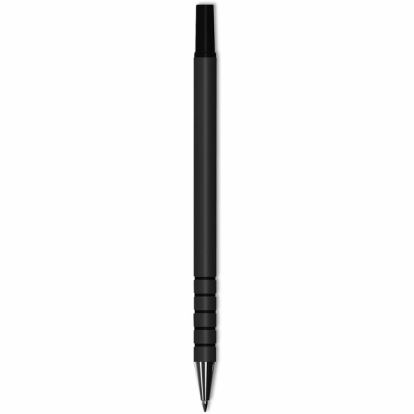 Universal Replacement Ballpoint Counter Pen, Medium 1 mm, Black Ink, Black Barrel, 6/Pack 1