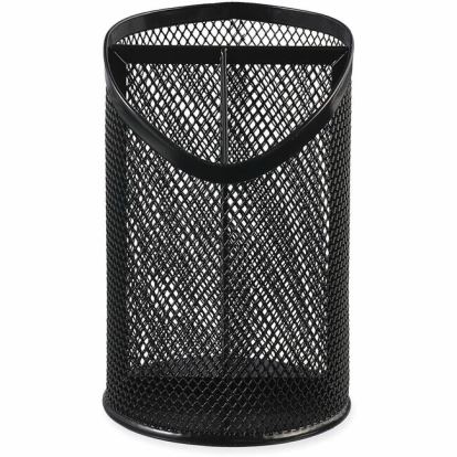 Universal Metal Mesh 3-Compartment Pencil Cup, 4.13" Diameter x 6"h, Black 1