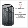Universal Metal Mesh 3-Compartment Pencil Cup, 4.13" Diameter x 6"h, Black 7