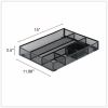 Universal Metal Mesh Drawer Organizer, Six Compartments, 15 x 11.88 x 2.5, Black 3