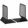 Universal Metal Mesh Bookends, Nonskid Base, 5.38 x 5.38 x 6.75, Black, Pair 2