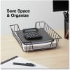 Universal Wire Metal Letter Tray, 1 Section, Letter Size Files, 10" x 14.13" x 3" , Black 3