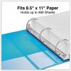 Universal Slant D-Ring View Binder, 3 Rings, 2" Capacity, 11 x 8.5, Light Blue 9