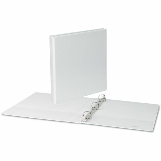 Universal Slant D-Ring View Binder, 3 Rings, 1" Capacity, 11 x 8.5, White, 4/Pack 1