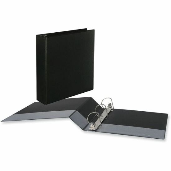 Universal Slant D-Ring View Binder, 3 Rings, 2" Capacity, 11 x 8.5, Black, 6/Carton 1