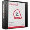 Universal Slant D-Ring View Binder, 3 Rings, 2" Capacity, 11 x 8.5, Black, 6/Carton 2