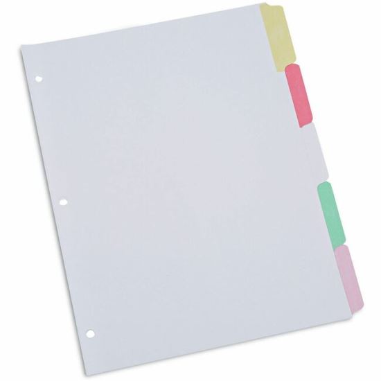 Universal Deluxe Write-On/Erasable Tab Index, 5-Tab, 11 x 8.5, White, Assorted Tabs, 1 Set 1