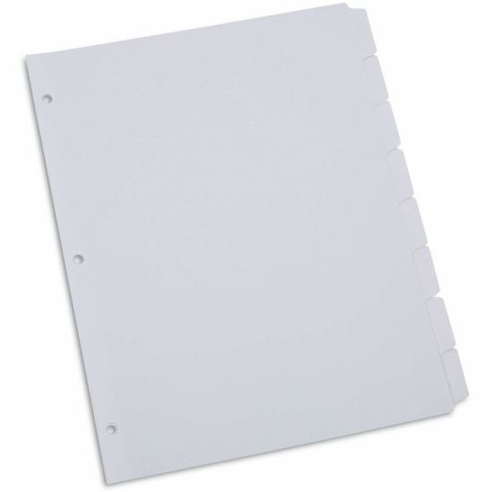 Universal Deluxe Write-On/Erasable Tab Index, 8-Tab, 11 x 8.5, White, White Tabs, 1 Set 1