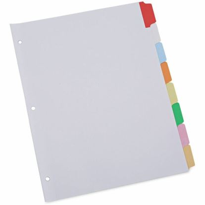 Universal Deluxe Write-On/Erasable Tab Index, 8-Tab, 11 x 8.5, White, Assorted Tabs, 1 Set 1