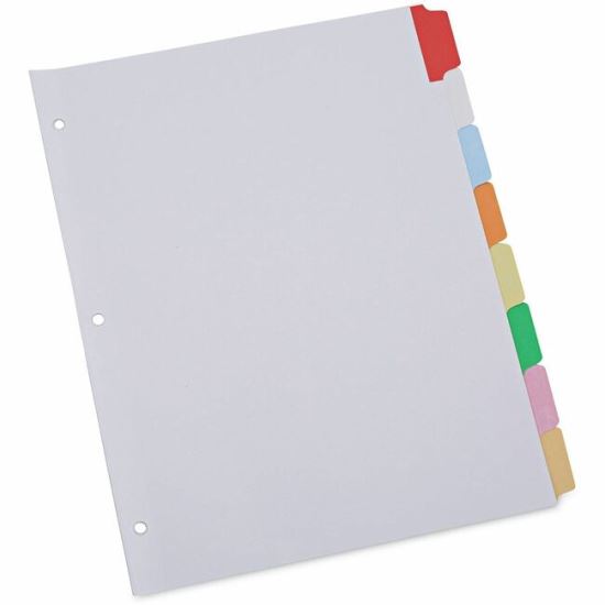 Universal Deluxe Write-On/Erasable Tab Index, 8-Tab, 11 x 8.5, White, Assorted Tabs, 1 Set 1