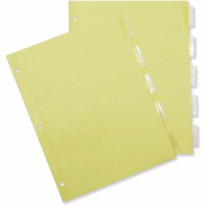 Universal Insertable Tab Index, 5-Tab, 11 x 8.5, Buff, Clear Tabs, 24 Sets 1