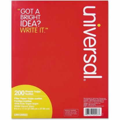 Universal Filler Paper, 3-Hole, 8.5 x 11, Wide/Legal Rule, 200/Pack 1