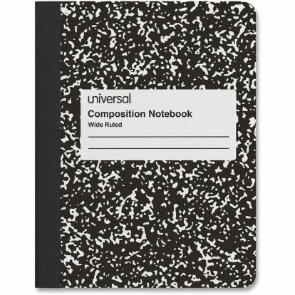 Universal Composition Book, Wide/Legal Rule, Black Marble Cover, (100) 9.75 x 7.5 Sheets 1