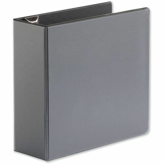 Universal Deluxe Easy-to-Open D-Ring View Binder, 3 Rings, 4" Capacity, 11 x 8.5, Black 1