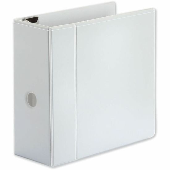 Universal Deluxe Easy-to-Open D-Ring View Binder, 3 Rings, 5" Capacity, 11 x 8.5, White 1