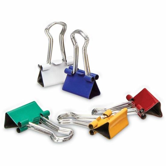 Universal Binder Clips with Storage Tub, Mini, Assorted Colors, 60/Pack 1