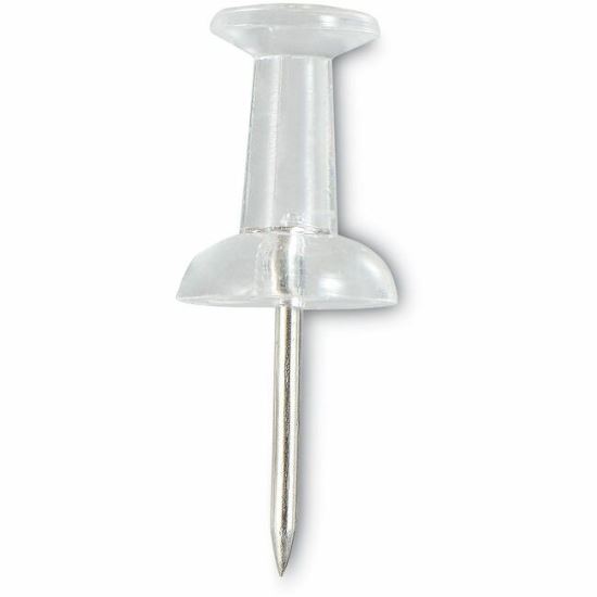 Universal Clear Push Pins, Plastic, Clear, 0.38" , 400/Pack 1