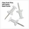 Universal Clear Push Pins, Plastic, Clear, 0.38" , 400/Pack 3