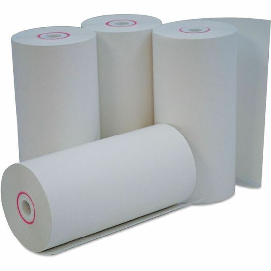 Universal Direct Thermal Print Paper Rolls, 0.38" Core, 4.38" x 127 ft, White, 50/Carton 1