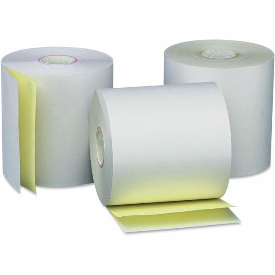 Universal Carbonless Paper Rolls, 0.44" Core, 3" x 90 ft, White/Canary, 50/Carton 1