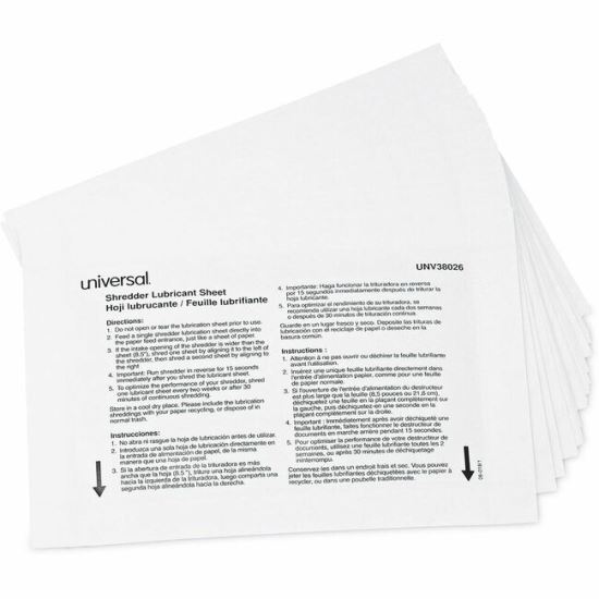 Universal Shredder Lubricant Sheet 1