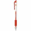 Universal Comfort Grip Gel Pen, Stick, Medium 0.7 mm, Red Ink, Clear/Red Barrel, Dozen 1