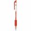 Universal Comfort Grip Gel Pen, Stick, Medium 0.7 mm, Red Ink, Clear/Red Barrel, Dozen 1