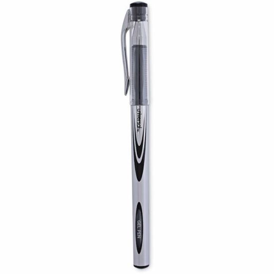 Universal Gel Pen, Stick, Medium 0.7 mm, Black Ink, Silver/Black Barrel, Dozen 1