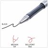 Universal Gel Pen, Stick, Medium 0.7 mm, Black Ink, Silver/Black Barrel, Dozen 4