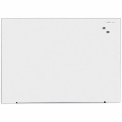 Universal Frameless Magnetic Glass Marker Board, 48" x 36" , White Surface 1
