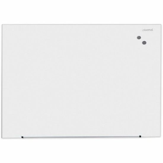 Universal Frameless Magnetic Glass Marker Board, 48" x 36" , White Surface 1